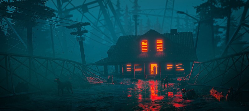Cerberus, digital, digital art, environment, game art, video games, texture, dark, night, night in the woods