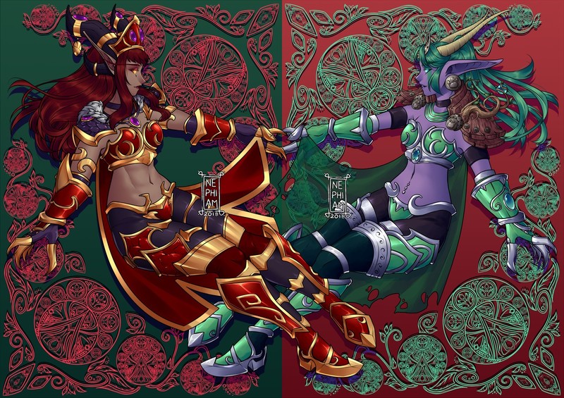 World of Warcraft, fantasy girl, fantasy art, ysera, Alexstrasza, redhead