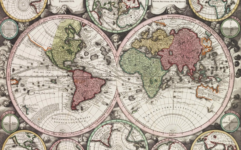 1735 (Year), map, world map