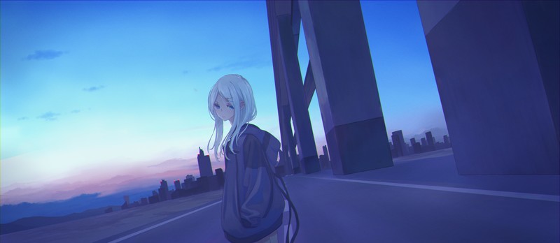 artwork, illustration, 2D, digital art, anime girls, anime, city, sky