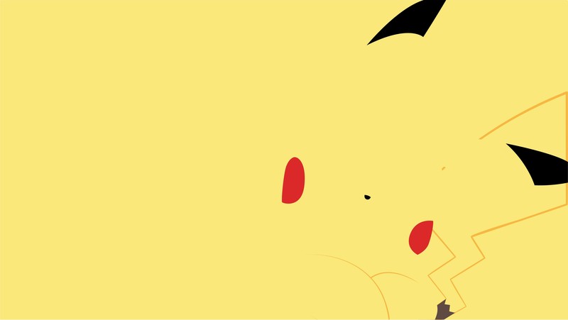 Pikachu, Pokémon, anime, minimalism