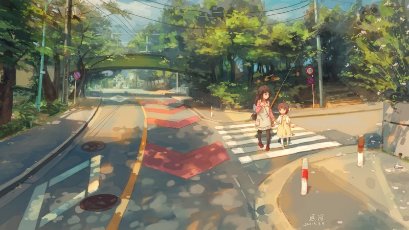 Clannad, anime girls, 2D, short hair, long hair, brunette, Ushio Okazaki, Ibuki Fuko, fan art, visual novel