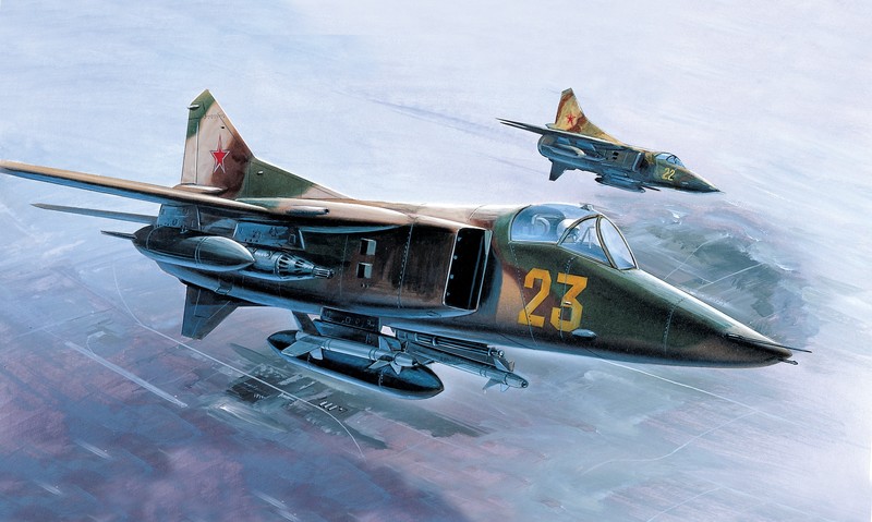aircraft, military, military aircraft, vehicle, artwork, MiG-23, MiG-27
