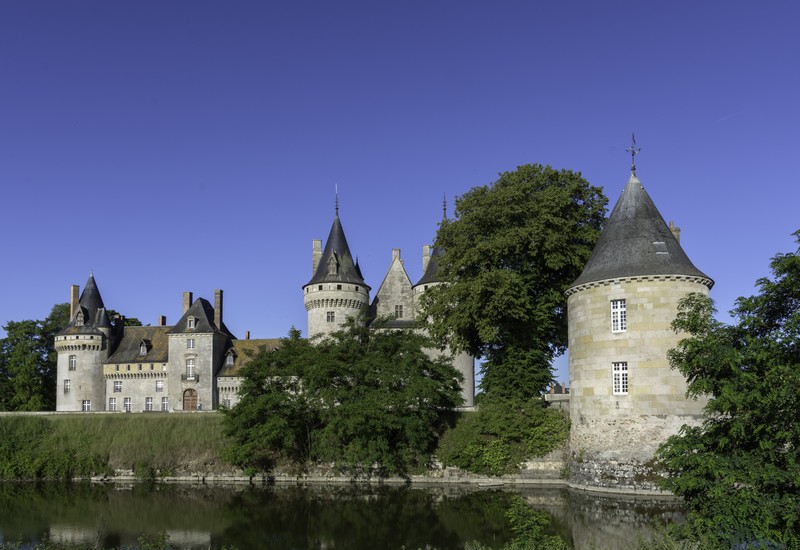 landscape, nature, castle, water, tower, sky blue, Loire, France