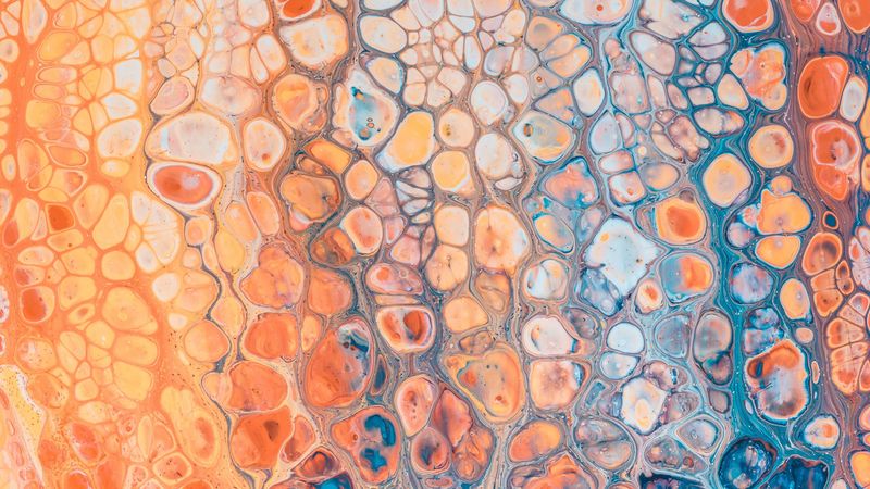paint, stains, bubbles, surface, 4k