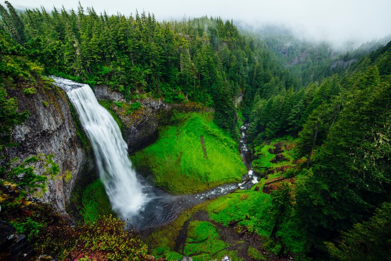 Salt Creek Falls, waterfall, USA, landscape