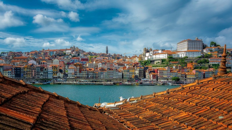rooftops, sky, city, cityscape, Porto, Portugal