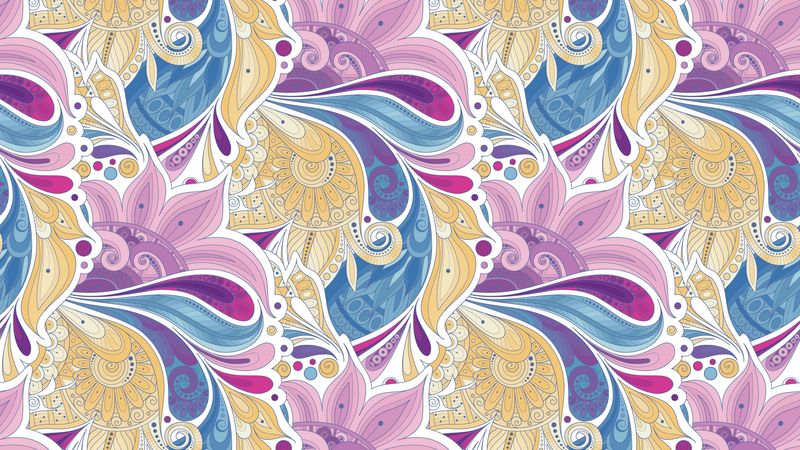 patterns, ornament, doodles, colorful, 4k