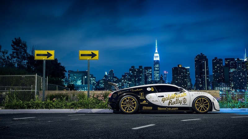 New York City, night, clouds, skyscraper, supercars, Bugatti, car, vehicle, asphalt, nature, plants, photography, Bugatti Veyron 16.4 Super Sport, side view, blue