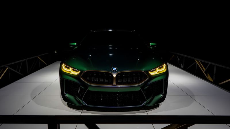 bmw, front view, shadows, bumper, 4k