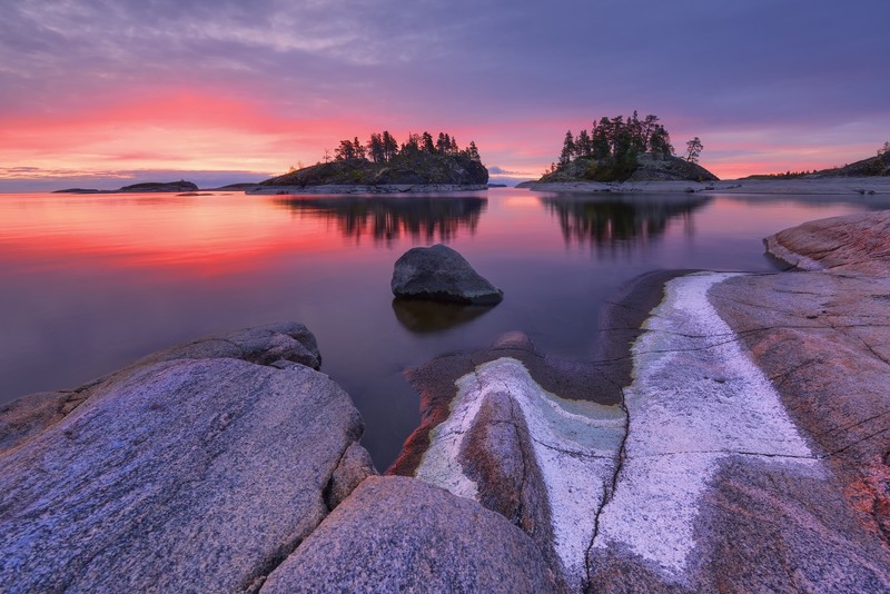 sky, Russia, lake, nature, sunset