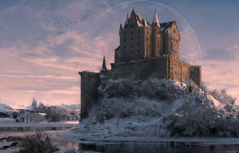 Konstantinos Skenteridis, castle, sky, winter