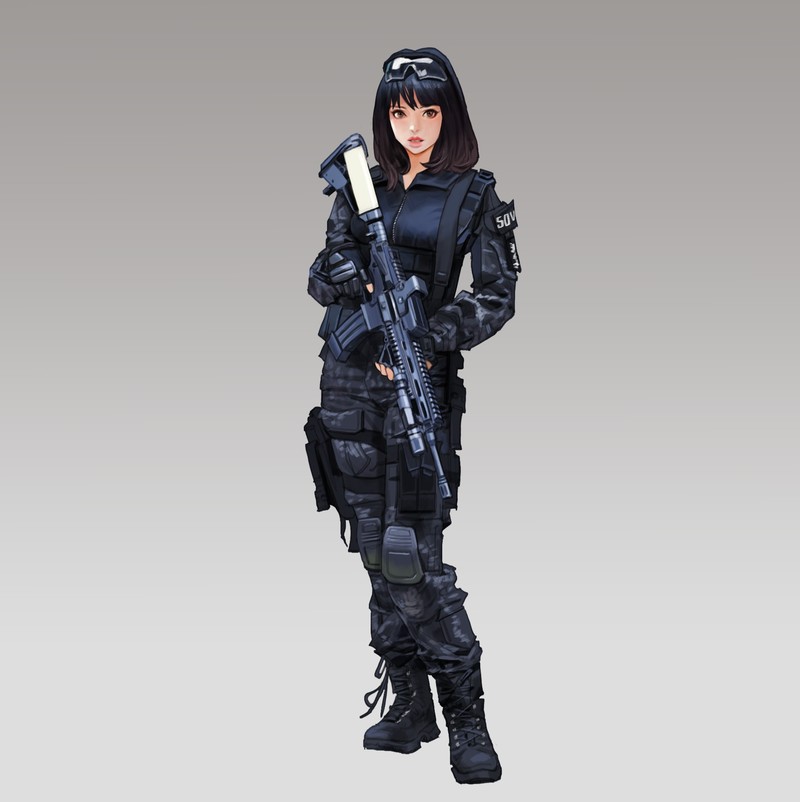 portrait display, original characters, weapon
