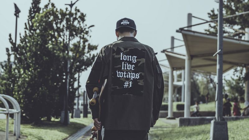 man, skateboard, skate, back, fashion, style, 4k