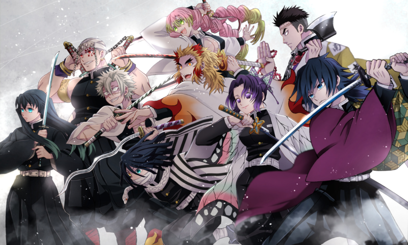 anime, Kimetsu no Yaiba, Kyojuro Rengoku, Himejima Gyomei, Giyu Tomioka (Kimetsu no Yaiba), Mitsuri Kanroji, tokitou muichirou, Iguro Obanai, Shinazugawa Sanemi, Tengen Uzui, Kochou Shinobu