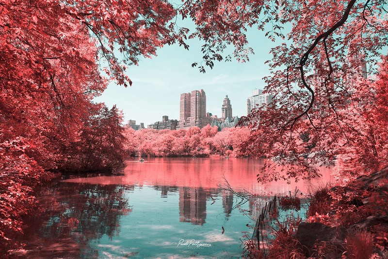 New York City, landscape, water, infrared, city, Manhattan, Photoshop