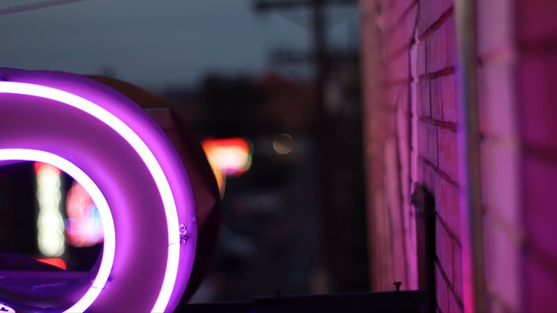 neon, purple, lilac, form, backlight, 4k