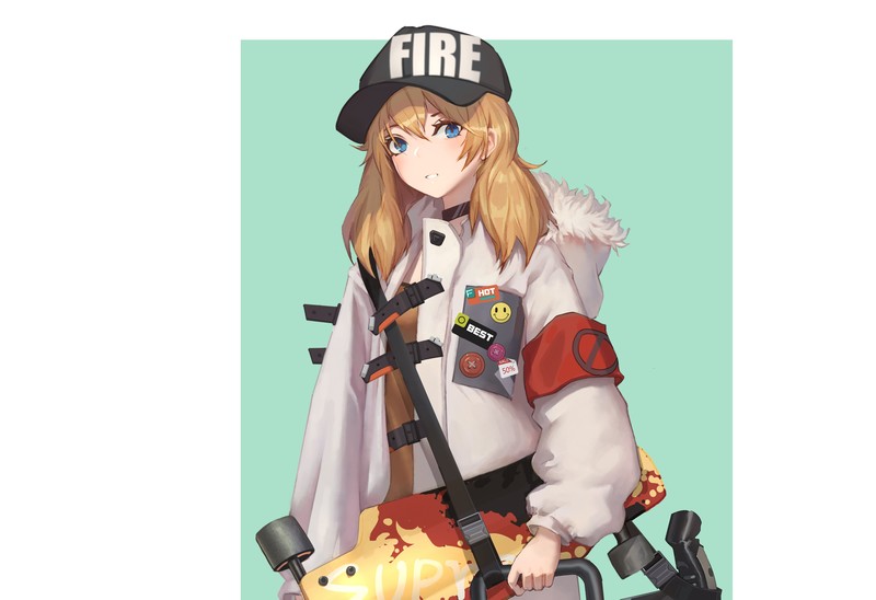 anime, anime girls, hat, blue hair, blonde