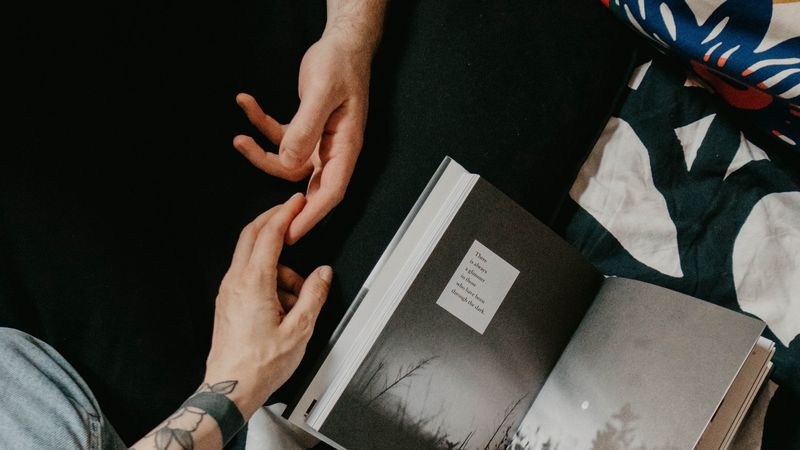 hands, tattoo, book, 4k