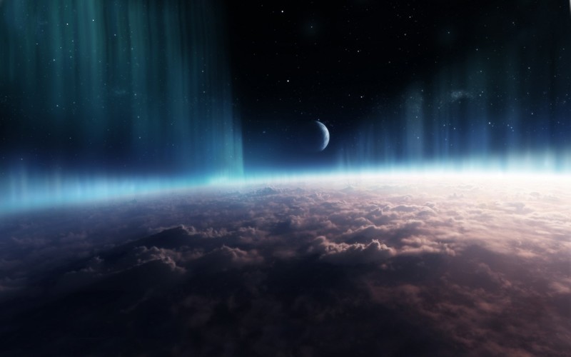 space, planet, 3D, Moon