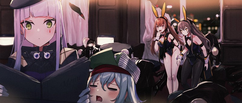 anime, anime girls, digital art, artwork, 2D, portrait, Girls Frontline, HK416 (Girls Frontline), G11 (Girls Frontline), UMP9 (Girls Frontline), ump45 (Girls Frontline)