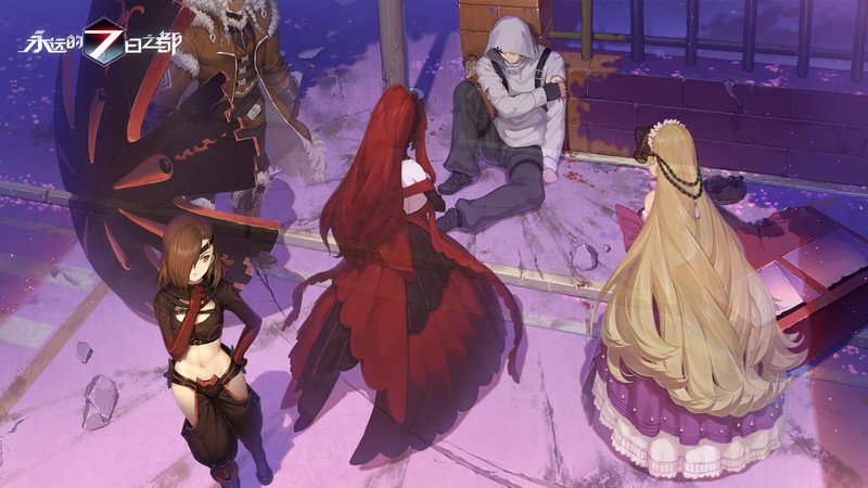 Forever 7th Capital, anime, anime girls, redhead, blonde, belly, long hair