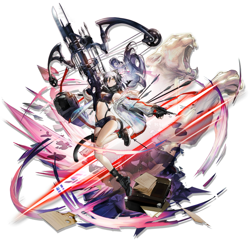 Arknights, Schwarz(Arknights), crossbows, see-through clothing, bolts, scarf, anime