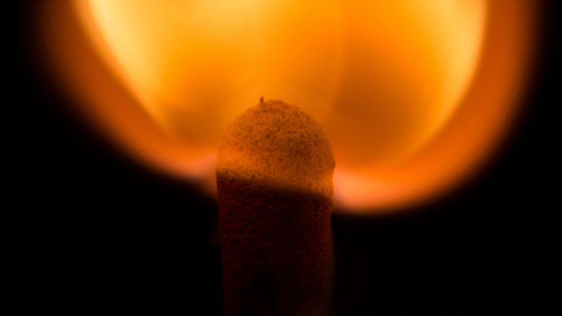 match, fire, dark, macro, 4k