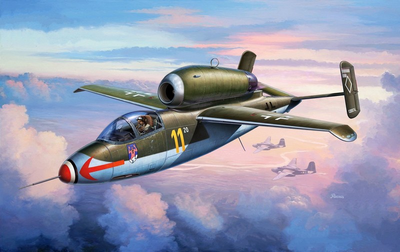 Heinkel He 162A Spatz, vehicle, military, military vehicle, aircraft, military aircraft, artwork