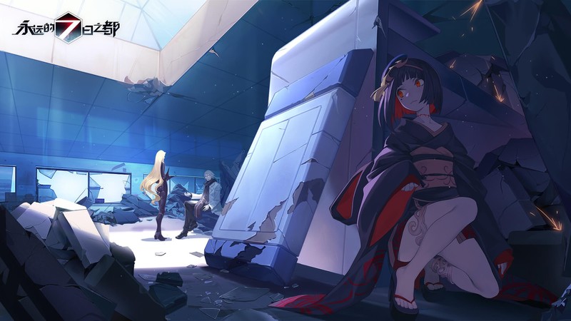 Forever 7th Capital, anime, anime girls, legs, red eyes
