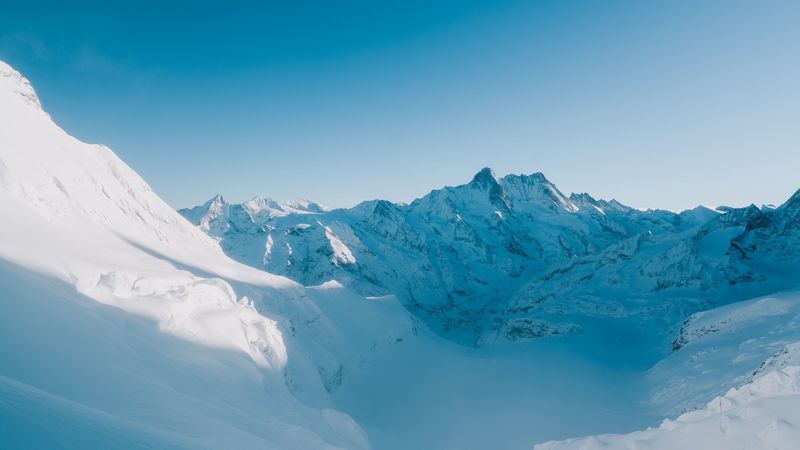 mountain, snow, winter, snowy, mountain landscape, 4k