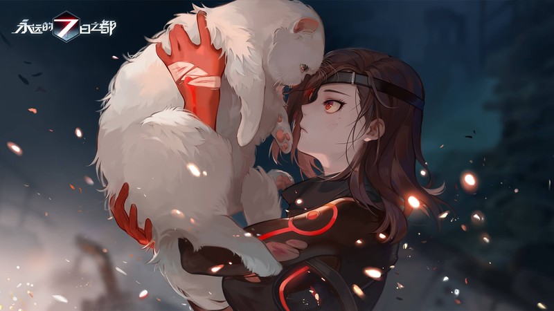 Forever 7th Capital, anime, anime girls, cats, red eyes