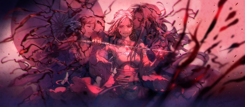 anime, anime girls, sword, katana, frontal view