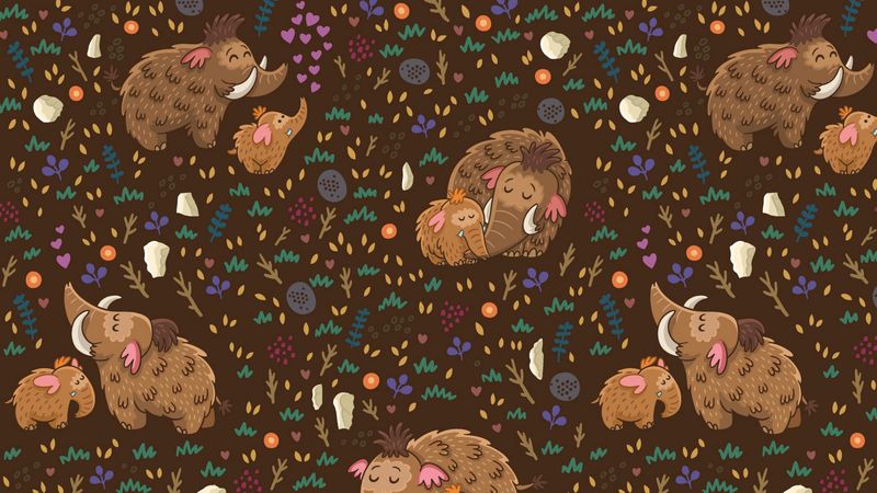 mammoths, pattern, patterns, texture, animals, 4k