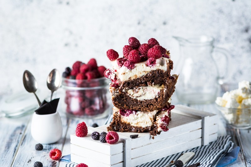 food, fruit, cake, dessert, berries, sweets