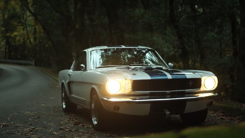 1965 Ford Mustang, car, American cars, headlight beams