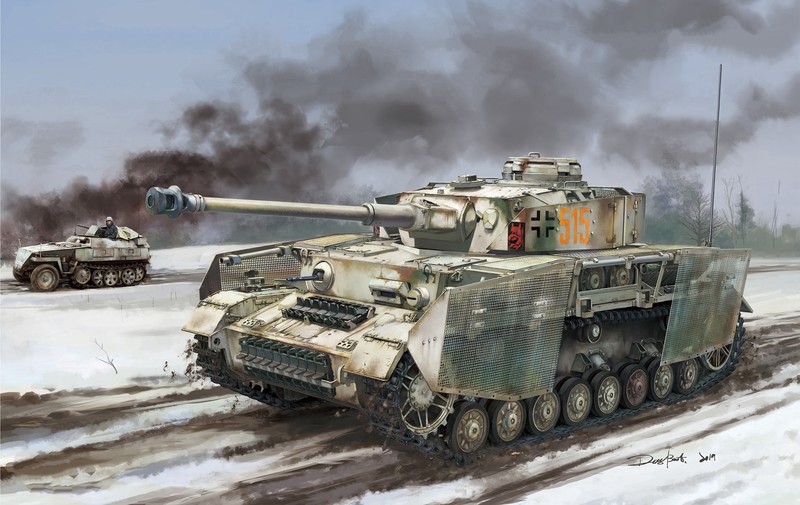 Wehrmacht, tank, World War II, vehicle, military, war, artwork, numbers, snow
