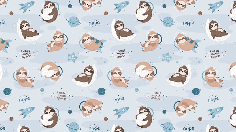 sloth, inscriptions, pattern, patterns, 4k