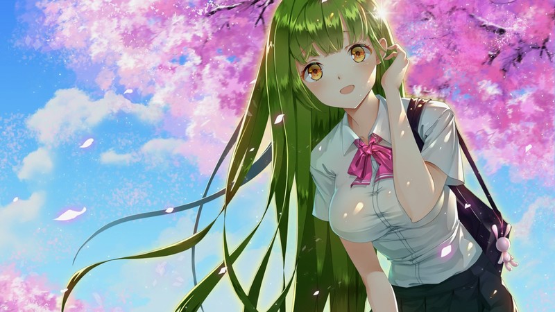 anime, anime girls, green hair