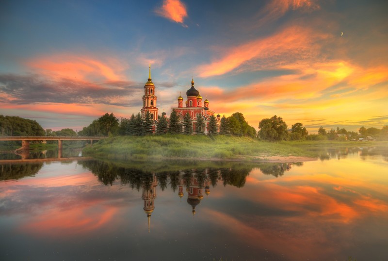 sky, Russia, church, sunlight, outdoors