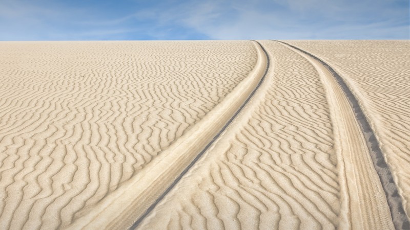 sand, clouds, sky, Sand Ripples, tire mark, dunes, Brazil, Jericoacoara National Park, nature, landscape