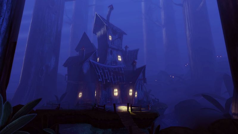 house, art, dark, forest, fabulous, 4k