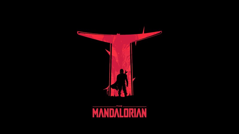 The Mandalorian, The Mandalorian (Character), minimalism, red, black, Star Wars