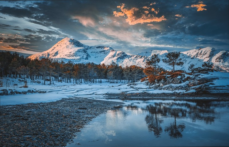 ice, Norway, snow, mountains, nature, landscape, winter