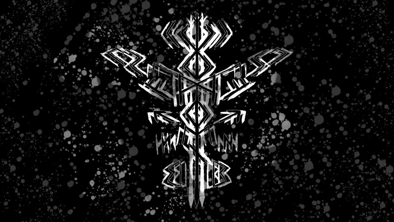 runes, 4K, abstract, symmetry, paint splatter