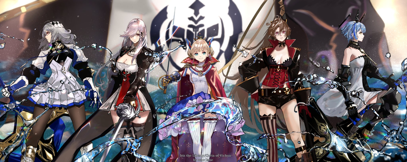 Azur Lane, game poster, video game art, video games, anime girls, French navy, French, Saint Louis (Azur Lane), Dunkerque (Azur Lane), Le Triomphant (Azur Lane), jean bart (azur lane), Gascogne (Azur Lane), frontal view