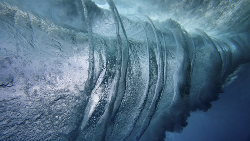 nature, waves, underwater, bubbles, water, Tahiti, French Polynesia