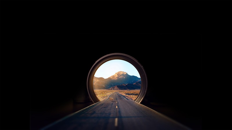 hole, abstract, road, lens, circle, digital art