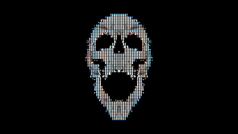 black, skull, digital