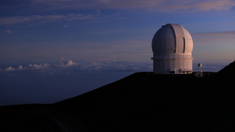 mountains, clouds, sunrise, road, horizon, observatory, Hawaii, USA, Mauna Kea
